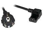 Cable D'alimentation Cable- CEE 7-7 -E-F- prise.IEC C13 femelle 90o- 5m- noir- 10A