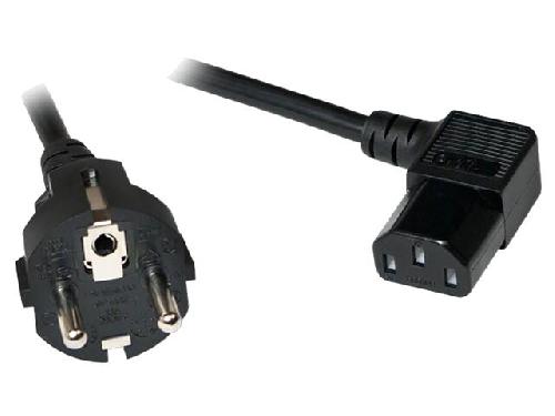 Cable D'alimentation Cable- CEE 7-7 -E-F- prise.IEC C13 femelle 90o- 5m- noir- 10A