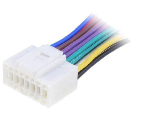 Cable Specifique Autoradio ISO Cable compatible avec Autoradio Alpine 16PIN fils nus - connecteur blanc