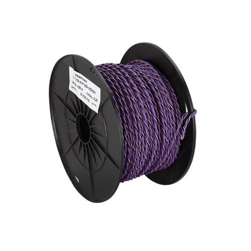 Cable installation haut-parleurs Roger Cable compatible avec enceinte torsade 2x0.75mm2 Violet noir 100m