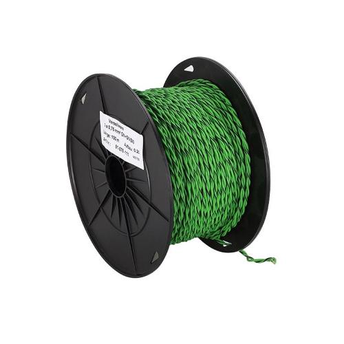 Cable de Haut-Parleurs Cable compatible avec haut-parleur torsade 2x0.75mm2 Vert noir 100m