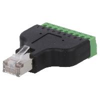 Cable - Connectique Pour Peripherique Adaptateur avec barre de serrage RJ45 prise male - Noir
