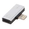 Cable - Connectique Pour Peripherique Adaptateur compatible Lightning femelle x2 vers prise compatible Lightning Male taille-0.04m