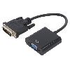 Cable - Connectique Pour Peripherique Adaptateur - D-Sub 15pin HD femelle - DVI-D -24+1- prise male - 0.2m - Full HD - noir