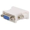 Cable - Connectique Pour Peripherique Adaptateur - D-Sub 15pin HD femelle - DVI-I -24+5- prise male - Full HD - blanc