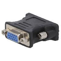 Cable - Connectique Pour Peripherique Adaptateur - D-Sub 15pin HD femelle - DVI-I -24+5- prise male - Full HD - noir 0.05m