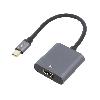 Cable - Connectique Pour Peripherique Adaptateur DisplayPort 1.2 HDCP 1.3 HDMI 2.0 DTS-HD-Dolby-True HD UHD 4K 3D 0.15m - Gris