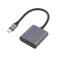 Cable - Connectique Pour Peripherique Adaptateur DisplayPort 1.2 HDCP 1.3 HDMI 2.0 DTS-HD-Dolby-True HD UHD 4K 3D 0.15m - Gris