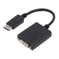 Cable - Connectique Pour Peripherique Adaptateur DisplayPort 1.2 prise male DVI-I-24+5- femelle 4K UHD 0.1m - noir
