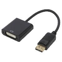 Cable - Connectique Pour Peripherique Adaptateur DisplayPort male vers DVI-I femelle 0.2m noir