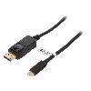 Cable - Connectique Pour Peripherique Adaptateur DisplayPort prise male USB C prise male 1.8m - Noir