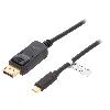 Cable - Connectique Pour Peripherique Adaptateur DisplayPort prise male USB C prise male 3m - Noir