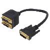 Cable - Connectique Pour Peripherique Adaptateur DVI-D-24+1- prise male DVI-I-24+5- femelle x2 Full HD 0.3m - noir