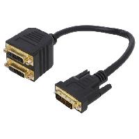 Cable - Connectique Pour Peripherique Adaptateur DVI-D-24+1- prise male DVI-I-24+5- femelle x2 Full HD 0.3m - noir