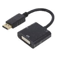 Cable - Connectique Pour Peripherique Adaptateur DVI-I Femelle vers DisplayPort male 10cm noir