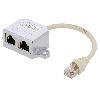 Cable - Connectique Pour Peripherique Adaptateur en T RJ45 1-1 parallele 15cm - Blanc