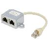 Cable - Connectique Pour Peripherique Adaptateur en T RJ45 1-1 parallele 15cm - Blanc