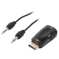 Cable - Connectique Pour Peripherique Adaptateur HDMI 1.4 prise male D-Sub 15pin HD femelle Jack 3.5mm femelle Full HD - sac