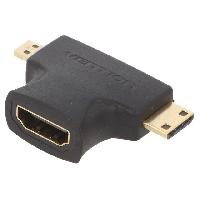 Cable - Connectique Pour Peripherique Adaptateur HDMI femelle micro HDMI prise male mini HDMI prise male 3D - Noir
