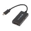 Cable - Connectique Pour Peripherique Adaptateur HDMI femelle port USB B micro USB B micro prise male 0.14m - Noir