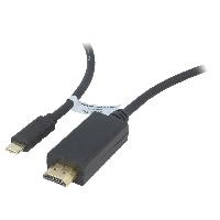 Cable - Connectique Pour Peripherique Adaptateur HDMI prise male USB C prise male 3m - Noir