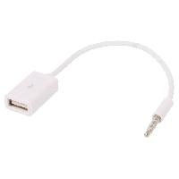 Cable - Connectique Pour Peripherique Adaptateur Jack 3.5mm 4pin male vers USB A femelle 15cm