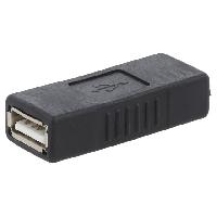 Cable - Connectique Pour Peripherique Adaptateur USB 2.0 USB A femelle des deux cotes noir pour rallonger un cable usb2