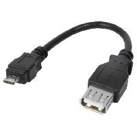 Cable - Connectique Pour Peripherique Adaptateur- USB 2.0 - USB A femelle - USB B micro prise male - 80mm - noir