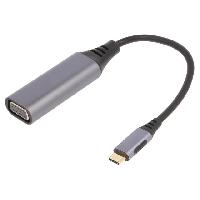 Cable - Connectique Pour Peripherique Adaptateur USB 3.0 D-Sub 15pin HD femelle USB C prise male 0.15m - Noir