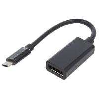 Cable - Connectique Pour Peripherique Adaptateur USB 3.1 DisplayPort femelle vers USB C male noir