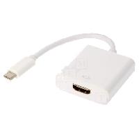 Cable - Connectique Pour Peripherique Adaptateur USB 3.1 HDMI femelle vers USB C male nickele 15cm