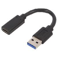 Cable - Connectique Pour Peripherique Adaptateur USB 3.1 USB A male vers USB C femelle 0.1m noir