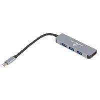 Cable - Connectique Pour Peripherique Adaptateur USB 3.2 UHD 4K 3D 0.09m - Noir