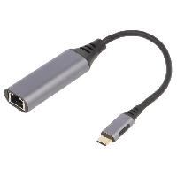 Cable - Connectique Pour Peripherique Adaptateur USB C 3.0 prise male RJ45 femelle 0.15m - Noir
