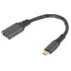 Cable - Connectique Pour Peripherique Adaptateur- USB C 3.0 prise male USB A femelle 0.15m - Noir