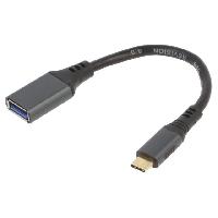 Cable - Connectique Pour Peripherique Adaptateur- USB C 3.0 prise male USB A femelle 0.15m - Noir