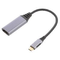 Cable - Connectique Pour Peripherique Adaptateur USB C3.0 prise male HDMI femelle 4K 3D UHD 0.15m - Noir