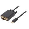 Cable - Connectique Pour Peripherique Adaptateur VGA D-Sub 15pin HD male vers USB C male 1.8m noir
