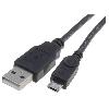 Cable - Connectique Pour Peripherique APM Cordon USB 2.0 USB-A Micro USB - Male Male - Noir 1m