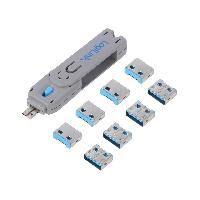 Cable - Connectique Pour Peripherique Bloqueur de port USB - bleu