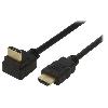 Cable - Connectique Pour Peripherique Cable HDCP 2.2 HDMI 2.0 male 270o 0.5m noir