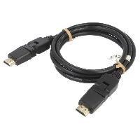 Cable - Connectique Pour Peripherique Cable HDCP 2.2 HDMI 2.0 male mobile 360o des deux cotes - 1.5m
