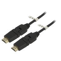 Cable - Connectique Pour Peripherique Cable HDCP 2.2 HDMI 2.0 male mobile 360o des deux cotes - 5m