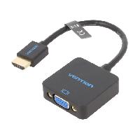 Cable - Connectique Pour Peripherique Cable HDMI 1.4 D-Sub 15pin HD prise male HDMI femelle 0.15m - Noir