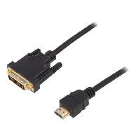 Cable - Connectique Pour Peripherique Cable HDMI 1.4 DVI-D -18+1- prise male HDMI prise male 3m - Noir