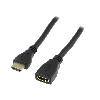 Cable - Connectique Pour Peripherique Cable HDMI 1.4 femelle HDMI prise male 2m - Noir