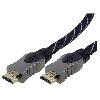 Cable - Connectique Pour Peripherique Cable HDMI 1.4 male des deux cotes 3m gris-noir