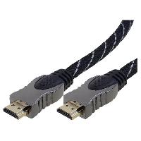 Cable - Connectique Pour Peripherique Cable HDMI 1.4 male des deux cotes 3m gris-noir