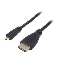 Cable - Connectique Pour Peripherique Cable HDMI 1.4 male micro HDMI male 1.5m noir