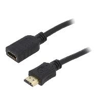 Cable - Connectique Pour Peripherique Cable HDMI 2.0 Femelle vers male 3m noir Cable - Connectique Pour Peripherique Cable HDMI 2.0 Femelle vers male 3m noir